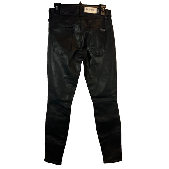 7 For All Mankind Denim - NEW 7 For All Mankind 29 Gwenevere Ankle Super Skinny Coated jeans Black A16